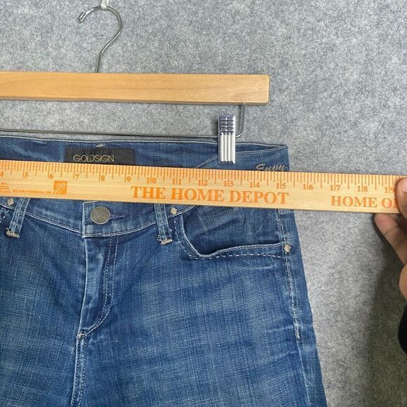 Goldsign Designer Jeans  | GOLDSIGN Size 28 W2310-131 Raw Hem Medium Wash Blue - Picture 6 of 11